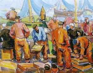 Pecheurs Sur Le Port De Douarnenez