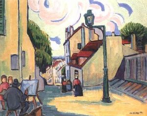 Le Peintre A Son Chevalet Sur La Butte Montmartre Le Peintre A Son Chevalet Sur La Butte Montmartre