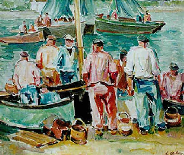 Retour De Peche A Audierne - Barques A Quai - view 1