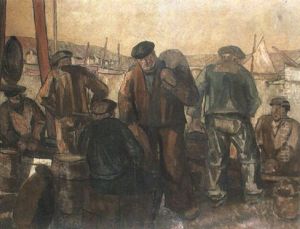 Les Pecheurs Au Port by Pierre De Belay