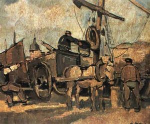 Dechargement Dans Le Port De Concarneau by Pierre De Belay