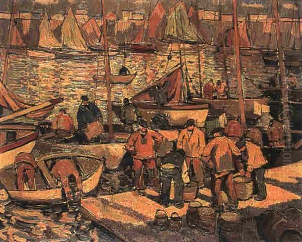 Marins Dans Un Port De Peche - view 1