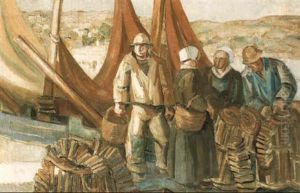 Audierne - Pecheurs Et Leurs Femmes Pres Des Casiers