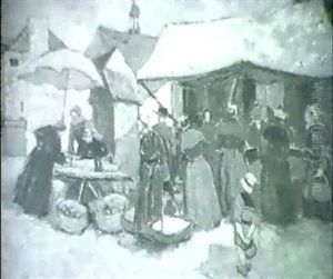 Marktszene In Der Bretagne by Pierre De Belay