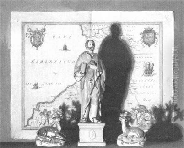 Still Life With Porcelain Figures And Map - view 1
