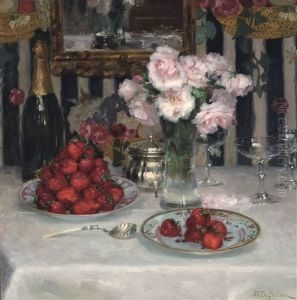 Roses Et Fraises by Joseph De Belder