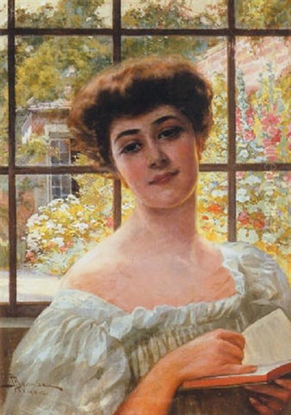 Portrait Of A Lady Reading A Book - view 1