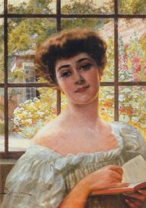 Portrait Of A Lady Reading A Book