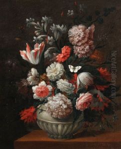 Stilleben Mit Tulpen, Nelken Und Pfingstrosen by Jean-Baptiste Ii Belin
