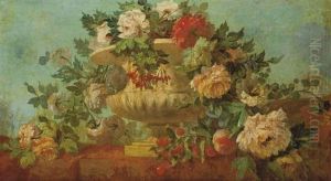 Urne De Fleurs Sur Une Balustrade