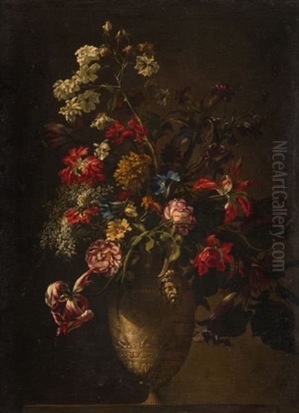 Flores En Un Jarron De Bronce - view 1