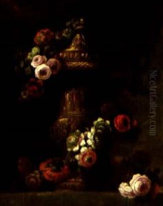 Vase De Fleurs Sur Un Entablement