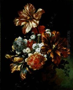 Un Bouquet De Tulipes Et Pivoines by Jean-Baptiste Ii Belin