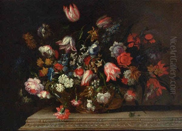 Tulips, Narcissi, Daffodils, Hyacinths, Carnations, Anemones, Bluebells, Morning Glory And Other Flowers - view 1