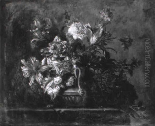 Nature Morte Au Vase De Fleurs Sur Un Entablement - view 1
