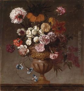 Ein Blumenstillleben In Einer Prunkvase by Jean-Baptiste Belin de Fontenay the Younger