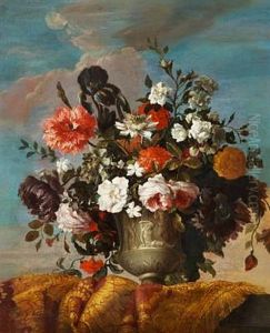 Flowers In A Greek Vase by Jean-Baptiste Belin de Fontenay the Younger