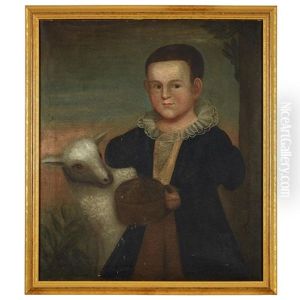 Portrait Of A Young Boy And Lamb by Zedekiah Belknap