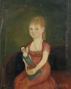 Portrait Of A Child Holding A Doll by Zedekiah Belknap