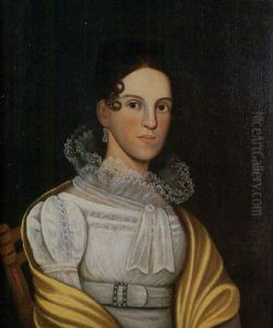 Portrait Of Elizabeth Barber Smith Wearing Lacy Dress With Ruff And Yellow Shawl Portrait Of Elizabeth Barber Smith Wearing Lacy Dress With Ruff And Yellow Shawl