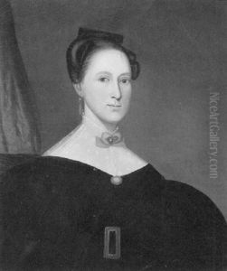 Portrait Of A Woman In A Lace-trimmed Black Dress by Zedekiah Belknap