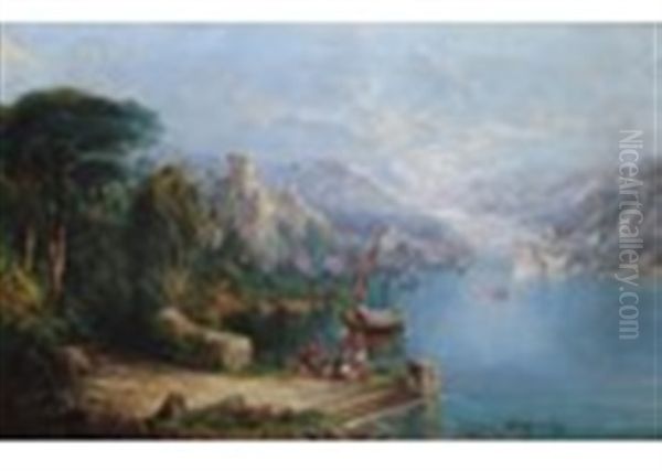 A Capriccio View Of An Italian Lake, C.1880 - view 1