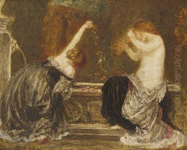 Women By A Fountain - view 1
