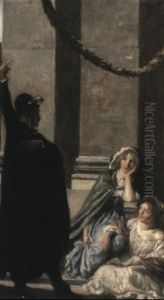 The Recitation-' 'tis I That Love's Columbus Am' by Robert Anning Bell