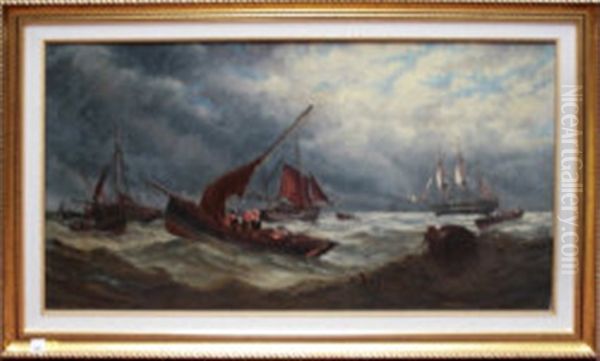 Fishing Boats And A Collier Off The North East Coast - view 1