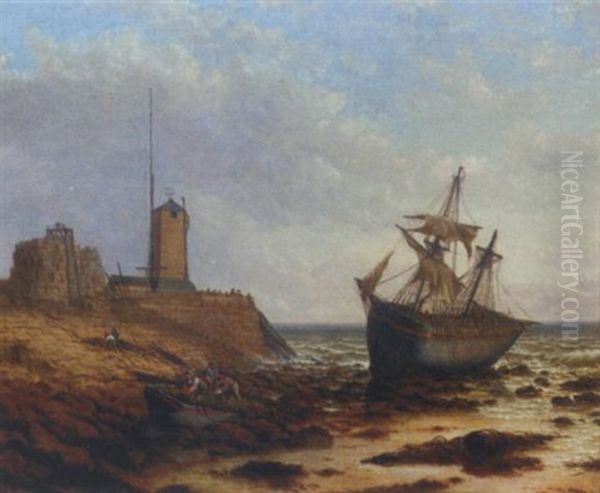 Beached At Low Tide Off South Pier Lighthouse, Sunderland - view 1