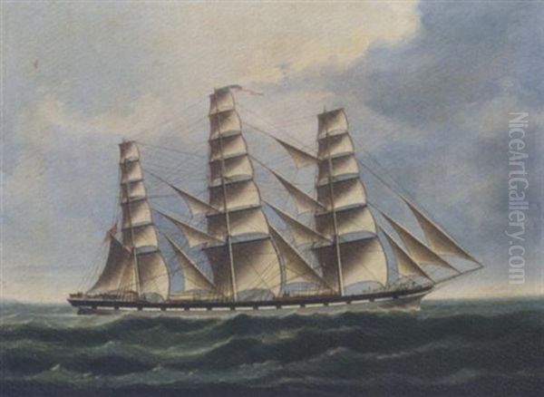 The Full-rigged Ship The "rhone" At Sea - view 1