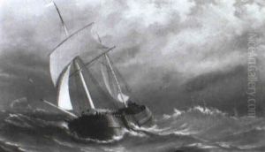 A Dutch Schooner In A Gale by Stuart Henry Bell