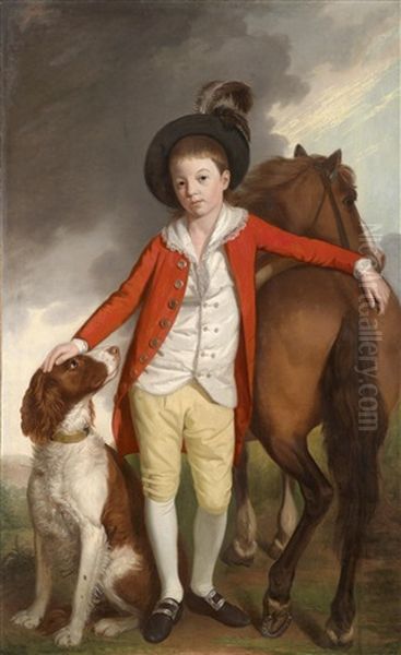 Portrat Eines Knaben Mit Hund Und Pony, Auf Dem Halsband Identifiziert Als Der Spatere Silberschmied Und Unternehmer John Langlands Ii - view 1