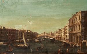 Canal Crande Med Rialtobron Sedd Fran Soder Canal Crande Med Rialtobron Sedd Fran Soder