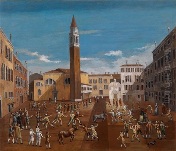 Karnevalsbelustigung Auf Dem Campo Sant'angelo In Venedig - view 1