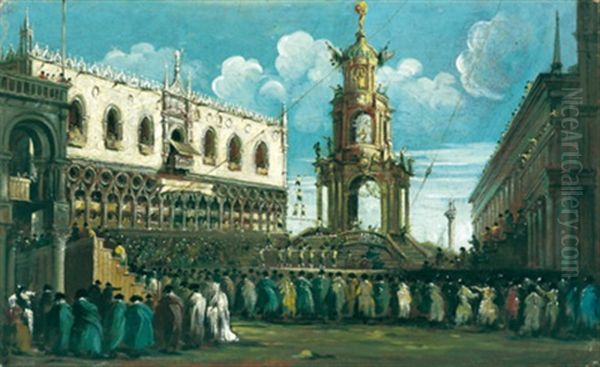 Das Fest Des Faschingsdonnerstags Auf Der Piazzetta In Venedig - view 1