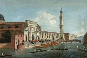 The Church Of San Pietro Di Castello, Venice, With The Arrival Of The Patriarch The Church Of San Pietro Di Castello, Venice, With The Arrival Of The Patriarch