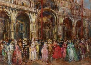 Jour De Carnaval Sur La Place Saint Marc by Vincenzo La Bella