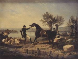 Le Depart Du Bac by Hippolyte Bellange