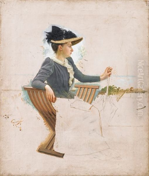 Portrait De Madame Bellanger (+ Paysage; 2 Works) - view 1