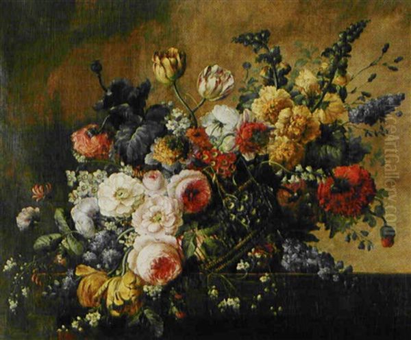 Corbeille De Fleurs Sur Un Entablement - view 1