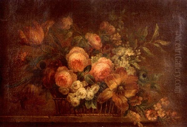 Corbeille De Fleurs (+ Another, Similar; Pair) - view 1