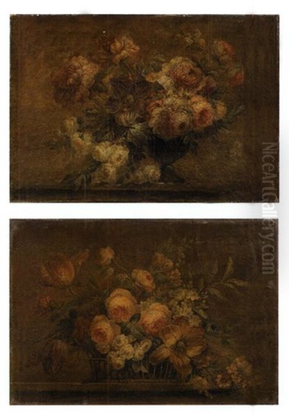 Corbeille De Fleurs (+ Another, Similar; Pair) - view 1
