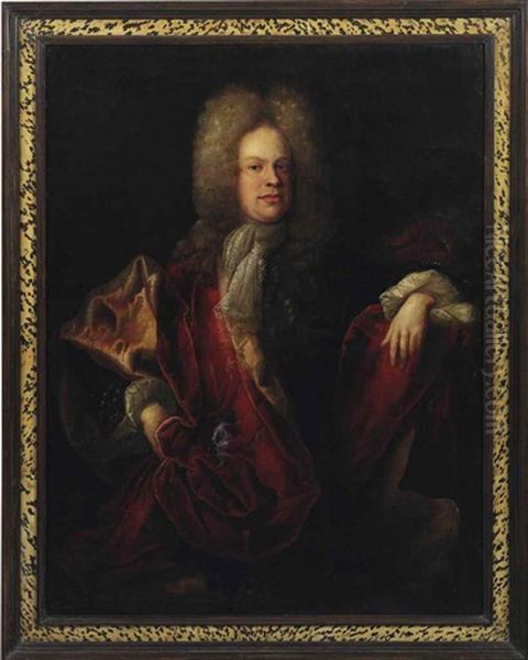 Portrait Of A Gentleman, Half-length, In A Red Cloak - view 1