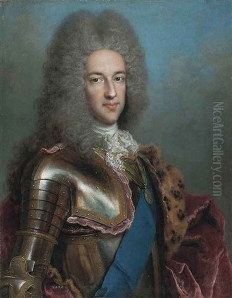 Portrait Of James Francis Edward Stuart, The Old Pretender In Armor, With The Sash Of The Order Of The Garter And The Medal Of The Order Of The Thistle - view 1