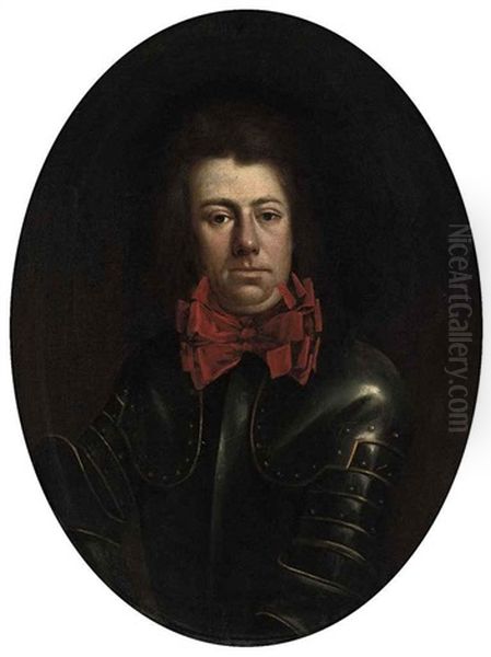 Portrait Of A Gentleman In Armor And Red Scarf - view 1