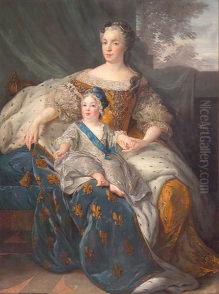A Portrait Of Marie Leszczynska, Queen Of France, Holding Her Son, The Dauphin - view 1