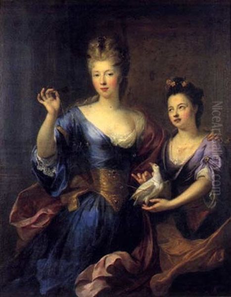 Portrait De Mademoiselle De Presteseille-adnet Et De Sa Soeur Cadette - view 1