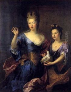 Portrait De Mademoiselle De Presteseille-adnet Et De Sa Soeur Cadette