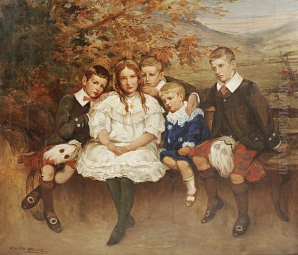 Portrait Of Marshall, Mary, Robert, Samuel And Alexander Liddell, The Children Of Mr And Mrs A.j. Liddell Of Pollokshields, Glasgow - view 1